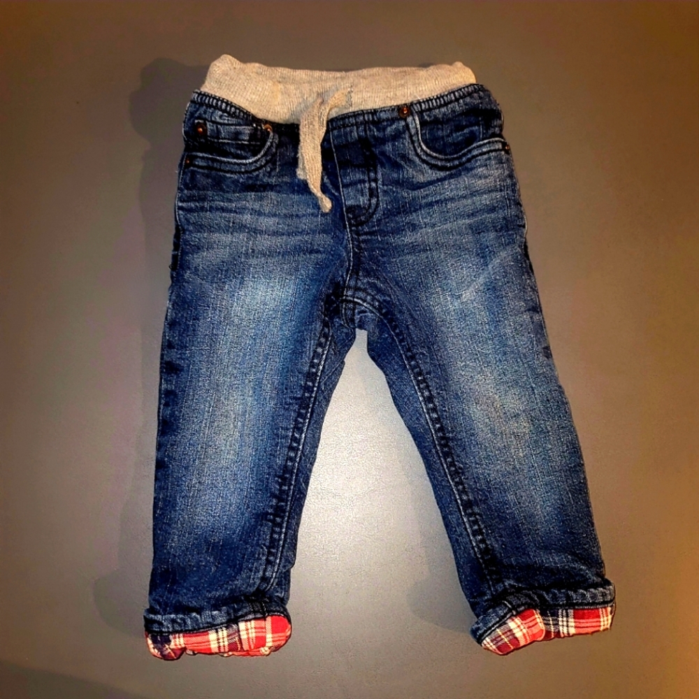 GUC | Cat & Jack | 18-24M | Boys Plaid-Lined Jeans